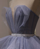 Purple tulle sequin long prom dress purple sequin evening dress HZ1024