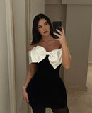 Vintage A Line Off The Shoulder Black Cocktail Dresses Short Homecoming Dress HZ1024