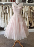 50s Vintage Pink A line Short Homecoming Dress Party Dress HZ1024