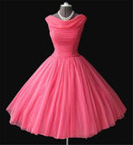 Vintage 1950's Short Tulle Knee Length Sleeveless Homecoming Dresses HZ1024