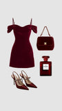 Vintage Sheath Spaghetti Straps Velvet Burgundy Homecoming Dress 18th Birthday Outfits HZ1024