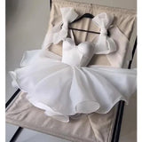 Chic A line Satin Straps Short White Homecoming Dress 20th Birthday Outfits HZ1024