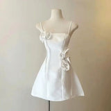 Simple A line Spaghetti Straps Satin Short Homecoming Dress Pink Birthday Dress HZ1024