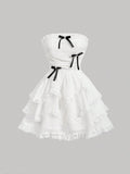 Vintage A line Short White Lace Homecoming Dress Party Dress HZ1024