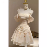 Cute A line Spaghetti Straps Chiffon Short Homecoming Dress Party Dress HZ1024