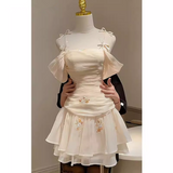 Cute A line Spaghetti Straps Chiffon Short Homecoming Dress Party Dress HZ1024