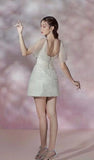 Pretty A line Short Sleeves White Homecoming Dress Short Cocktail Dress HZ1024