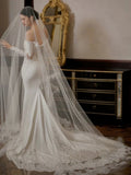 Unique Mermaid Off The Shoulder Lace Long Sleeves White Wedding Dresses HZ1024