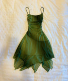 Sexy High Low Spagehtti Straps Ombre Green Short Homecoming Dresses Party Dress HZ1024