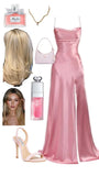 Sexy A-Line Spaghetti Straps Slit Pink Long Prom Dresses HZ1024