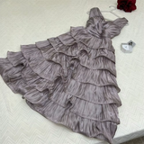 Simple Ball Gown Straps Hot Pink knee Length Ruffles Homecoming Dresses HZ1024