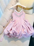 Cute A line Spaghetti Straps Short Pink Homecoming Dresses Cocktail Dress HZ1024
