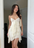 Cute A line Straps Ivory Short Chiffon Homecoming Dresses Cocktail Dress HZ1024