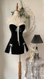 Sexy Sheath Sweetheart Black Ruffles Homecoming Dress Short Birthday Outfits HZ1024