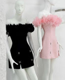 Cute Sheath Strapless Red Ruffles Short Homecoming Dresses Birthday Outfits HZ1024