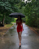 Simple Sheath Spaghetti Straps Short Red Homecoming Dresses 21st Birthday Outfit HZ1024