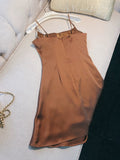 Simple A Line Straps Brown Short Homecoming Dresses 18th Birthday Outfit HZ1024