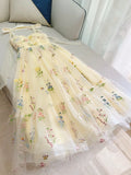 Elegant A Line Straps Neckline Floral Lace Tulle Prom Dress Evening Dresses HZ1024