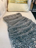 Modest Sheath Strapless Gray Sequin Short Homecoming Dresses Birthday Outfits HZ1024