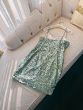 Modest Sheath Straps Sequin Green Short Homecoming Dresses Birthday Outfits With Beads HZ1024