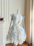 Sexy Ball Gown Straps White Flowers Chiffon Homecoming Dresses Birthday Outfits HZ1024