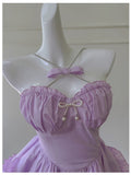 Sexy Ball Gown Halter Lilac Chiffon Short Homecoming Dresses Birthday Outfits HZ1024