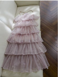 Modest Ball Gown Halter Ruffles Pink Long Length Prom Dress Formal Dresses HZ1024