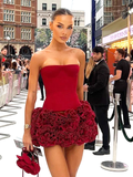 Sexy Sheath Straps Burgundy Homecoming Dresses Short Hoco Dress With Flowers HZ1024