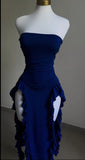 20th Birthday Sheath Strapless Royal Blue Homecoming Dresses Short Mini Party Dress HZ1024