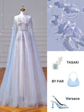 Elegant A line Jewel Sequin Prom Dresses With Beads Long Evening Dress HZ1024