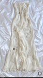 Pretty Sheath Halter Sleeveless Ivory Chiffon Prom Dresses Long Evening Dress HZ1024