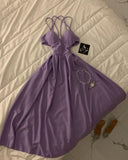 Classy A Line Spaghetti Straps Light Grape Long Prom Dresses Evening Dress HZ1024