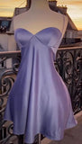 Sexy A line Halter Lilac Short Homecoming Dresses Cocktail Dress HZ1024