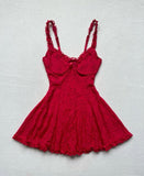16th Birthday A Line Spaghetti Straps Red Homecoming Dresses Lace Short Mini Party Dress HZ1024