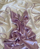 Simple A-line Spaghetti Straps Lilac Prom Dress Silk Satin Prom Dresses HZ1024