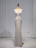 Elegant Mermaid V Neckline Sequin Party Dress Prom Dresses Evening Dress HZ1024