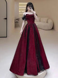 Sexy Ball Gown Off The Shoulder Red Tulle Long Prom Dresses Evening Dress HZ1024