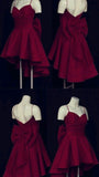 16th Birthday A Line Spaghetti Straps Burgundy Homecoming Dresses Short Birthday Dress HZ1024
