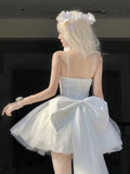 Cute A Line Spaghetti Straps Short White Homecoming Dress HZ1024