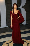 Vintage Sheath Boat Neckline Burgundy Velvet Long Length Prom Dresses Birthday Outfits HZ1024