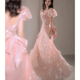 Gorgeous A Line Sweetheart Sequin Pink Long Evening Dress Prom Dresses Birthday Outfits HZ1024