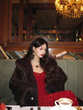 Vintage Mermaid Spaghetti Straps Red Sequin Birthday Dress Prom Dresses HZ1024
