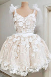 Gorgeous Straps Lace Appliques Cute Homecoming Dress HZ1024