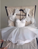 Simple Straps Sleeveless A line Satin Homecoming Dress HZ1024