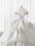 Timeless Ball Gown Off The Shoulder Tulle Lace Sequin Beaed Long Sleeves Long Wedding Dresses HZ1024