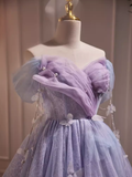 Cute Ball Gown Off The Shoulder Lilac Party Dress Homecoming Dresses HZ1024
