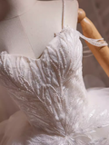Elegant Ball Gown Spaghetti Straps Tulle Party Dress White Homecoming Dresses HZ1024