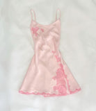 Pink A Line Spaghetti Straps Satin Applique Short Homecoming Dress 18th Birthday Outfits HZ1024