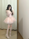 Cute A Line Spaghetti Straps Satin Tulle Short Homecoming Dress 17th Birthday Outfits HZ1024