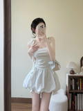 Cute White A Line Square Satin Short Homecoming Dress 18th Birthday Outfits HZ1024